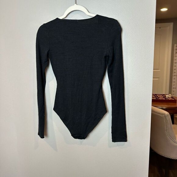 Wilfred Free Soft Sweater Wrap Black Bodysuit - Picture 4 of 5